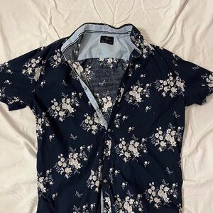 Navy flowery shirt
